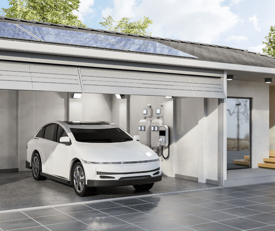 panneaux solaires et voiture electrique