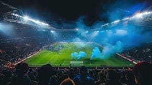 terrain de foot fumigènes