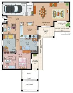 découvrez nos plans de maison plain-pied avec 3 chambres, alliant confort, fonctionnalité et design moderne pour une vie pratique et agréable.